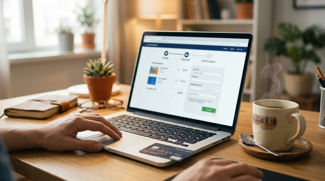 Rezerwacja biletu w telefonie przed wejściem do Muzeów